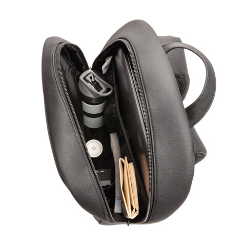 Swiss Peak Deluxe PU Laptop-Rucksack, PVC-frei schwarz bedrucken, Art.-Nr. P762.561 Swiss Peak Deluxe PU Laptop-Rucksack, PVC-frei schwarz bedrucken, Art.-Nr. P762.561