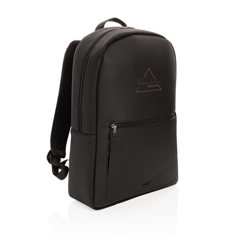 Swiss Peak Deluxe PU Laptop-Rucksack, PVC-frei schwarz bedrucken, Art.-Nr. P762.561 Swiss Peak Deluxe PU Laptop-Rucksack, PVC-frei schwarz bedrucken, Art.-Nr. P762.561