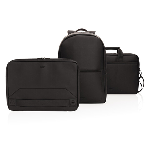 Swiss Peak Deluxe PU Laptop-Rucksack, PVC-frei schwarz bedrucken, Art.-Nr. P762.561 Swiss Peak Deluxe PU Laptop-Rucksack, PVC-frei schwarz bedrucken, Art.-Nr. P762.561