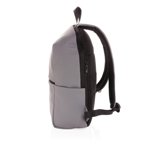 Schicker PU 15.6" Laptop-Rucksack grau bedrucken, Art.-Nr. P762.572 Schicker PU 15.6" Laptop-Rucksack grau bedrucken, Art.-Nr. P762.572