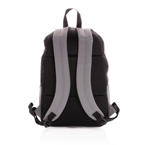 Schicker PU 15.6" Laptop-Rucksack grau bedrucken, Art.-Nr. P762.572 Schicker PU 15.6" Laptop-Rucksack grau bedrucken, Art.-Nr. P762.572