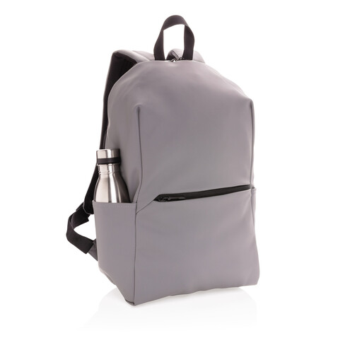 Schicker PU 15.6" Laptop-Rucksack grau bedrucken, Art.-Nr. P762.572 Schicker PU 15.6" Laptop-Rucksack grau bedrucken, Art.-Nr. P762.572