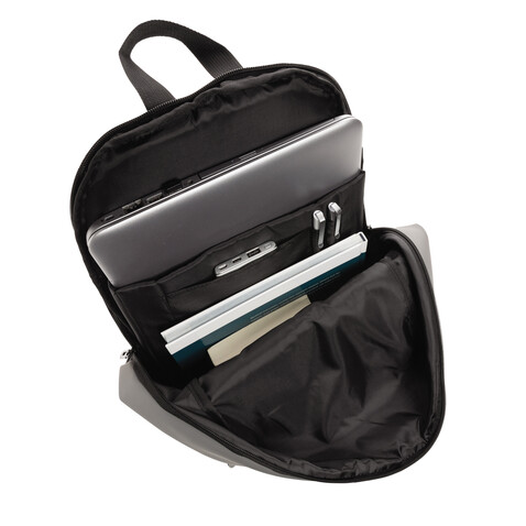 Schicker PU 15.6" Laptop-Rucksack grau bedrucken, Art.-Nr. P762.572 Schicker PU 15.6" Laptop-Rucksack grau bedrucken, Art.-Nr. P762.572