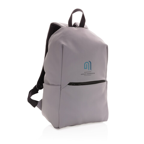 Schicker PU 15.6" Laptop-Rucksack grau bedrucken, Art.-Nr. P762.572 Schicker PU 15.6" Laptop-Rucksack grau bedrucken, Art.-Nr. P762.572