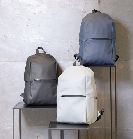 Schicker PU 15.6" Laptop-Rucksack grau bedrucken, Art.-Nr. P762.572 Schicker PU 15.6" Laptop-Rucksack grau bedrucken, Art.-Nr. P762.572