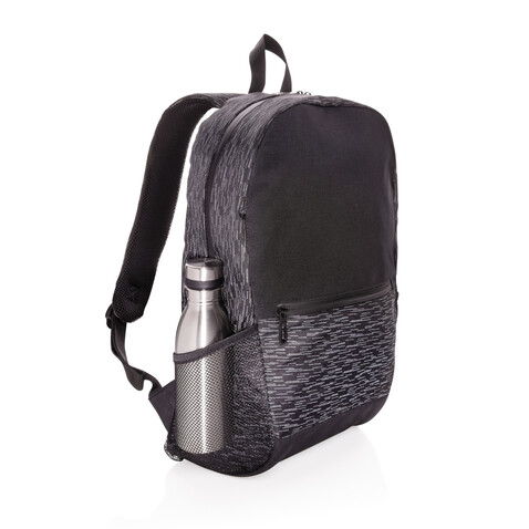 Reflektierender RPET Laptop-Rucksack mit AWARE™ Tracer schwarz bedrucken, Art.-Nr. P762.601 Reflektierender RPET Laptop-Rucksack mit AWARE™ Tracer schwarz bedrucken, Art.-Nr. P762.601