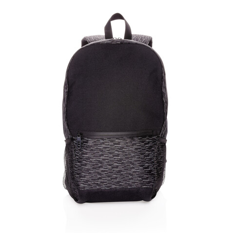 Reflektierender RPET Laptop-Rucksack mit AWARE™ Tracer schwarz bedrucken, Art.-Nr. P762.601 Reflektierender RPET Laptop-Rucksack mit AWARE™ Tracer schwarz bedrucken, Art.-Nr. P762.601