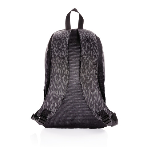 Reflektierender RPET Laptop-Rucksack mit AWARE™ Tracer schwarz bedrucken, Art.-Nr. P762.601 Reflektierender RPET Laptop-Rucksack mit AWARE™ Tracer schwarz bedrucken, Art.-Nr. P762.601