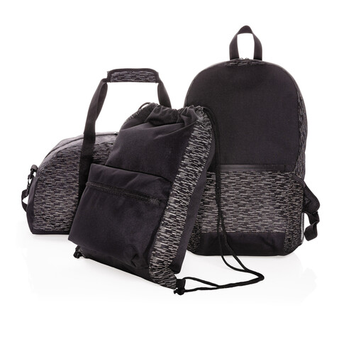 Reflektierender RPET Laptop-Rucksack mit AWARE™ Tracer schwarz bedrucken, Art.-Nr. P762.601 Reflektierender RPET Laptop-Rucksack mit AWARE™ Tracer schwarz bedrucken, Art.-Nr. P762.601