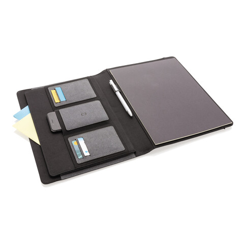A4 Portfolio aus PU grau bedrucken, Art.-Nr. P774.192 A4 Portfolio aus PU grau bedrucken, Art.-Nr. P774.192