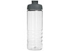 H2O Active® Treble 750 ml Sportflasche mit Klappdeckel, transparent, grau bedrucken, Art.-Nr. 21087912