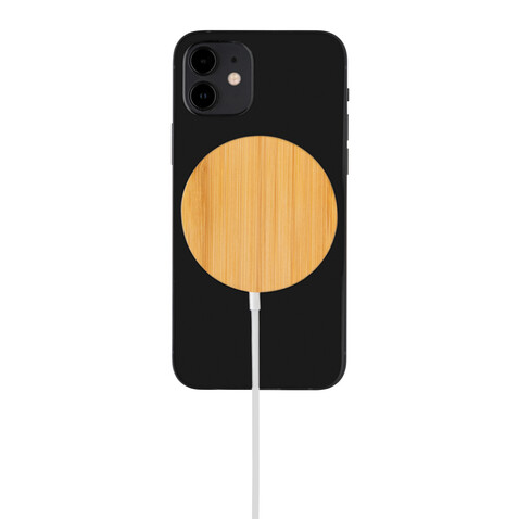 10W Bambus magnetischer Wireless Charger braun bedrucken, Art.-Nr. P302.639 10W Bambus magnetischer Wireless Charger braun bedrucken, Art.-Nr. P302.639