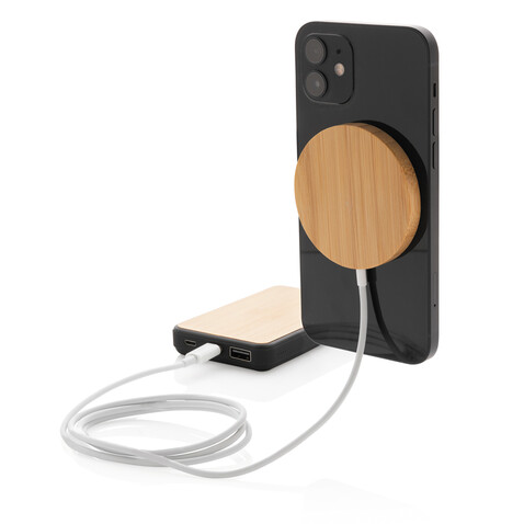 10W Bambus magnetischer Wireless Charger braun bedrucken, Art.-Nr. P302.639 10W Bambus magnetischer Wireless Charger braun bedrucken, Art.-Nr. P302.639