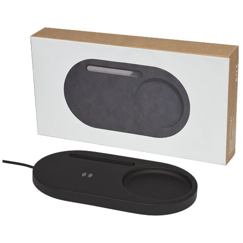 Klip kabelloser 5 W Schreibtisch Organizer mit Ladefunktion, schwarz bedrucken, Art.-Nr. 12414290 Klip kabelloser 5 W Schreibtisch Organizer mit Ladefunktion, schwarz bedrucken, Art.-Nr. 12414290