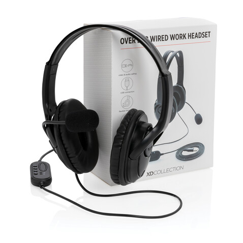 Over-Ear Headset mit Kabel schwarz bedrucken, Art.-Nr. P329.151 Over-Ear Headset mit Kabel schwarz bedrucken, Art.-Nr. P329.151