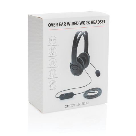 Over-Ear Headset mit Kabel schwarz bedrucken, Art.-Nr. P329.151 Over-Ear Headset mit Kabel schwarz bedrucken, Art.-Nr. P329.151