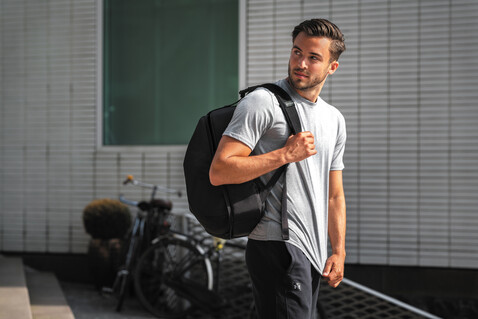 Flex Gym Bag schwarz, navy blau bedrucken, Art.-Nr. P705.801 Flex Gym Bag schwarz, navy blau bedrucken, Art.-Nr. P705.801