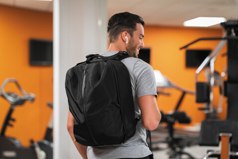 Flex Gym Bag schwarz, navy blau bedrucken, Art.-Nr. P705.801 Flex Gym Bag schwarz, navy blau bedrucken, Art.-Nr. P705.801