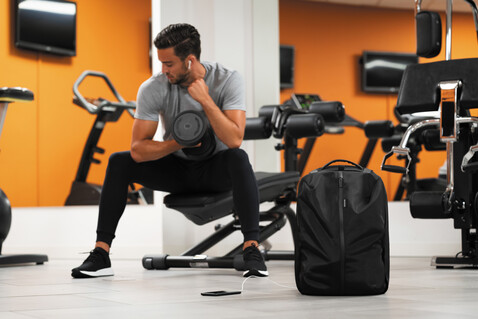 Flex Gym Bag schwarz, navy blau bedrucken, Art.-Nr. P705.801 Flex Gym Bag schwarz, navy blau bedrucken, Art.-Nr. P705.801