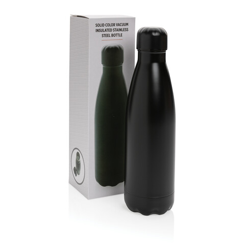 Einfarbige Vakuumisolierte Stainless Steel Flasche schwarz bedrucken, Art.-Nr. P436.461 Einfarbige Vakuumisolierte Stainless Steel Flasche schwarz bedrucken, Art.-Nr. P436.461