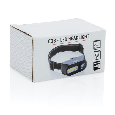 COB und LED Stirnlampe schwarz bedrucken, Art.-Nr. P518.041 COB und LED Stirnlampe schwarz bedrucken, Art.-Nr. P518.041