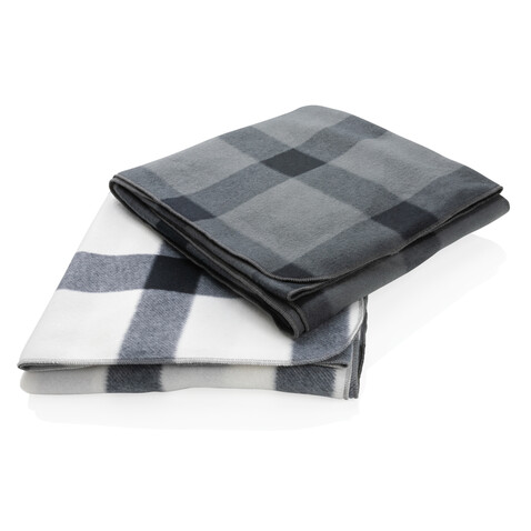Weiche karierte Fleece-Decke anthrazit bedrucken, Art.-Nr. P459.052 Weiche karierte Fleece-Decke anthrazit bedrucken, Art.-Nr. P459.052