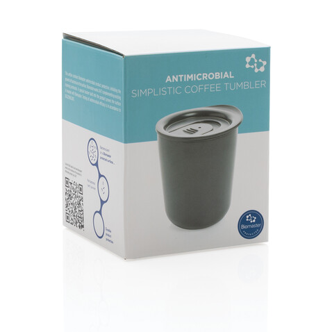 Antimikrobieller Kaffeebecher im klassischen Design grau bedrucken, Art.-Nr. P432.092 Antimikrobieller Kaffeebecher im klassischen Design grau bedrucken, Art.-Nr. P432.092