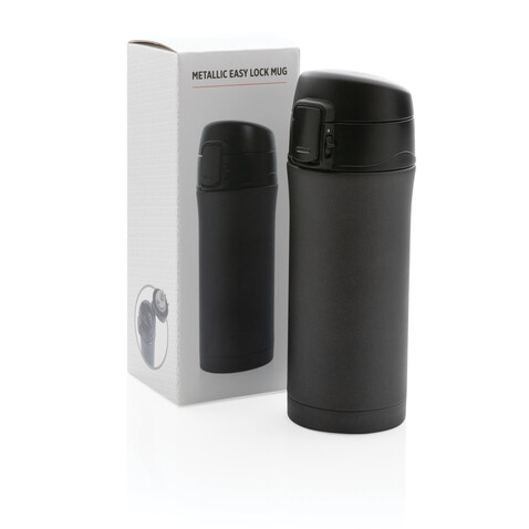 Metallic Easy-Lock Vakuum-Becher schwarz bedrucken, Art.-Nr. P432.761 Metallic Easy-Lock Vakuum-Becher schwarz bedrucken, Art.-Nr. P432.761