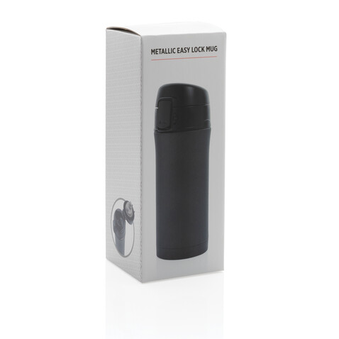 Metallic Easy-Lock Vakuum-Becher schwarz bedrucken, Art.-Nr. P432.761 Metallic Easy-Lock Vakuum-Becher schwarz bedrucken, Art.-Nr. P432.761