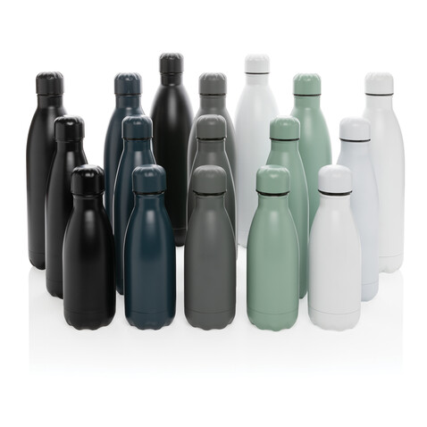 Einfarbige Vakuumisolierte Stainless Steel Flasche blau bedrucken, Art.-Nr. P436.465