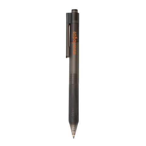 X9 Stift gefrostet mit Silikongriff schwarz bedrucken, Art.-Nr. P610.791 X9 Stift gefrostet mit Silikongriff schwarz bedrucken, Art.-Nr. P610.791