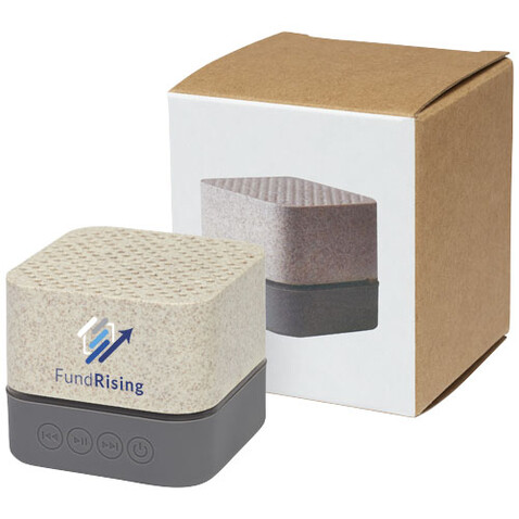 Aira Bluetooth®-Lautsprecher aus Weizenstroh, beige bedrucken, Art.-Nr. 12413902 Aira Bluetooth®-Lautsprecher aus Weizenstroh, beige bedrucken, Art.-Nr. 12413902
