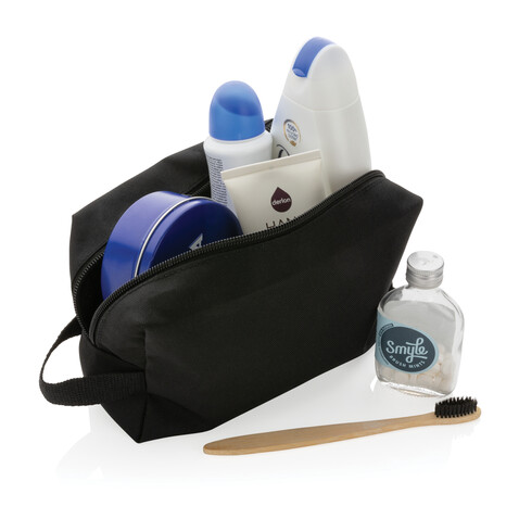Impact AWARE™ Basic RPET Kulturtasche schwarz bedrucken, Art.-Nr. P820.761 Impact AWARE™ Basic RPET Kulturtasche schwarz bedrucken, Art.-Nr. P820.761