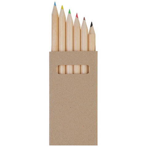 Ayola 6-teiliges Buntstiftset, natur bedrucken, Art.-Nr. 10621900 Ayola 6-teiliges Buntstiftset, natur bedrucken, Art.-Nr. 10621900