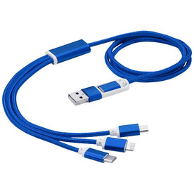 Versatile 5-in-1-Ladekabel, royalblau bedrucken, Art.-Nr. 12418053