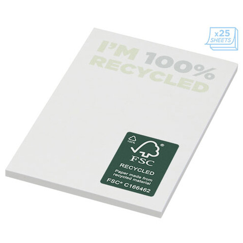 Sticky-Mate® recycelte Haftnotizen 50 x 75 mm, weiss bedrucken, Art.-Nr. 21285011 Sticky-Mate® recycelte Haftnotizen 50 x 75 mm, weiss bedrucken, Art.-Nr. 21285011