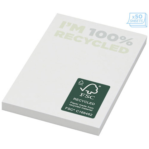 Sticky-Mate® recycelte Haftnotizen 50 x 75 mm, weiss bedrucken, Art.-Nr. 21285011 Sticky-Mate® recycelte Haftnotizen 50 x 75 mm, weiss bedrucken, Art.-Nr. 21285011