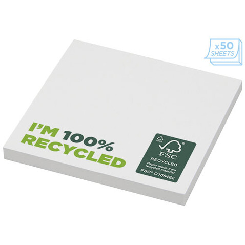Sticky-Mate® recycelte Haftnotizen 75 x 75 mm, weiss bedrucken, Art.-Nr. 21286011 Sticky-Mate® recycelte Haftnotizen 75 x 75 mm, weiss bedrucken, Art.-Nr. 21286011