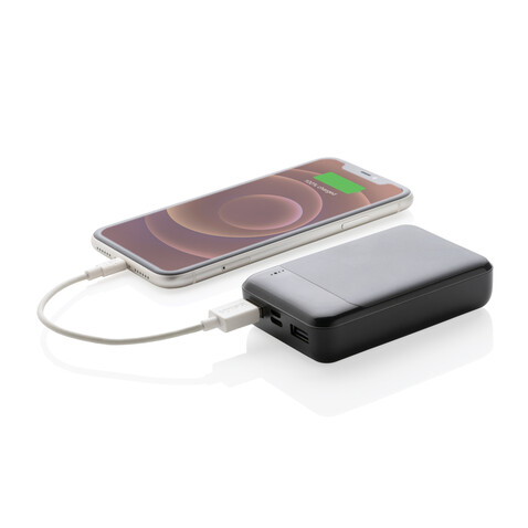 10.000 mAh Powerbank aus RCS Standard recyceltem Kunststoff schwarz bedrucken, Art.-Nr. P322.661 10.000 mAh Powerbank aus RCS Standard recyceltem Kunststoff schwarz bedrucken, Art.-Nr. P322.661