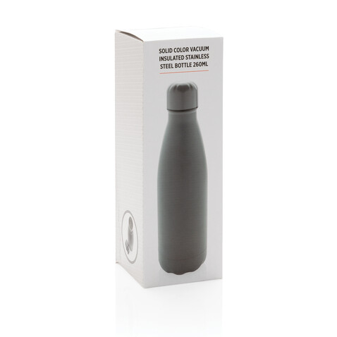 Solid Color Vakuum Stainless-Steel Flasche 260ml grau bedrucken, Art.-Nr. P436.962 Solid Color Vakuum Stainless-Steel Flasche 260ml grau bedrucken, Art.-Nr. P436.962