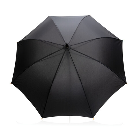 23" Impact AWARE™ RPET 190T Auto-Open Bambus-Schirm schwarz bedrucken, Art.-Nr. P850.651