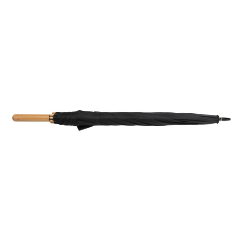 23" Impact AWARE™ RPET 190T Auto-Open Bambus-Schirm schwarz bedrucken, Art.-Nr. P850.651