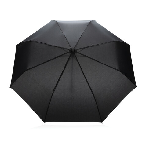 20.5" Impact AWARE™ RPET 190T Pongee Bambus Mini-Schirm schwarz bedrucken, Art.-Nr. P850.571