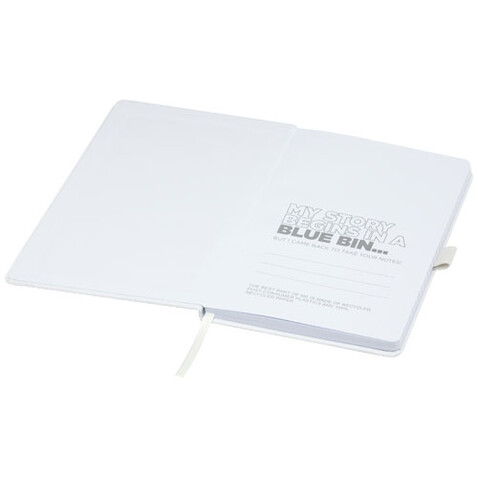 Honua A5 Notizbuch aus recyceltem Papier mit Cover aus recyceltem PET, weiss bedrucken, Art.-Nr. 10776301 Honua A5 Notizbuch aus recyceltem Papier mit Cover aus recyceltem PET, weiss bedrucken, Art.-Nr. 10776301