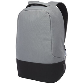 Cover Diebstahlsicherer GRS RPET Rucksack 18L, grau bedrucken, Art.-Nr. 12051082
