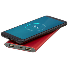 Juice 8000 mAh kabellose Powerbank, rot bedrucken, Art.-Nr. 12417321