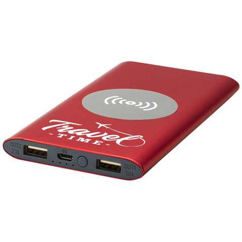 Juice 8000 mAh kabellose Powerbank, rot bedrucken, Art.-Nr. 12417321 Juice 8000 mAh kabellose Powerbank, rot bedrucken, Art.-Nr. 12417321