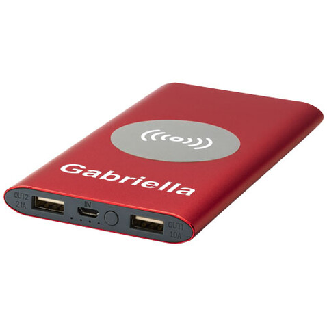 Juice 8000 mAh kabellose Powerbank, rot bedrucken, Art.-Nr. 12417321 Juice 8000 mAh kabellose Powerbank, rot bedrucken, Art.-Nr. 12417321