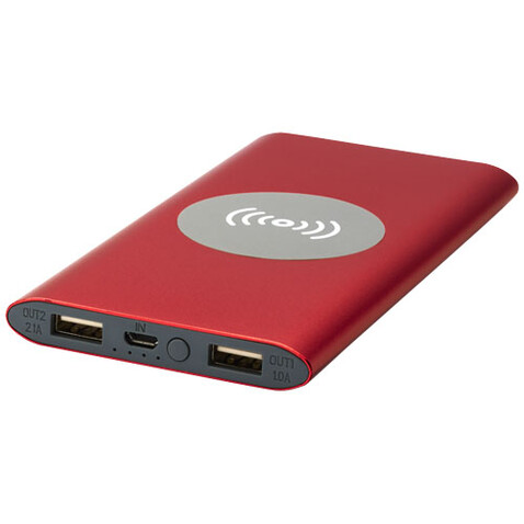 Juice 8000 mAh kabellose Powerbank, rot bedrucken, Art.-Nr. 12417321 Juice 8000 mAh kabellose Powerbank, rot bedrucken, Art.-Nr. 12417321