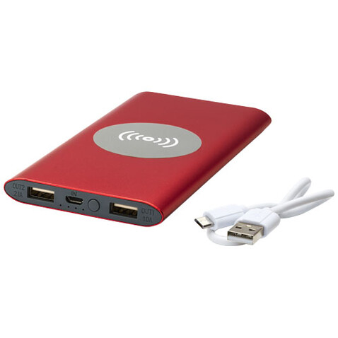 Juice 8000 mAh kabellose Powerbank, rot bedrucken, Art.-Nr. 12417321 Juice 8000 mAh kabellose Powerbank, rot bedrucken, Art.-Nr. 12417321